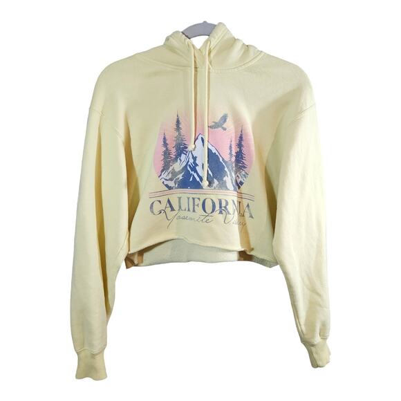 Hollister Cropped Yosemite Valley California Hooded Sweatshirt Women's S - Picture 2 of 6